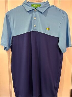 Masters Light Blue and Navy Two-Tone Polo Shirt